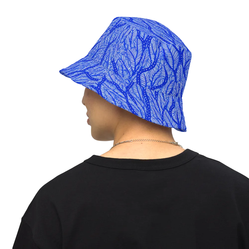 Bluevine Reverie on Reversible Bucket Hat — Back Inside
