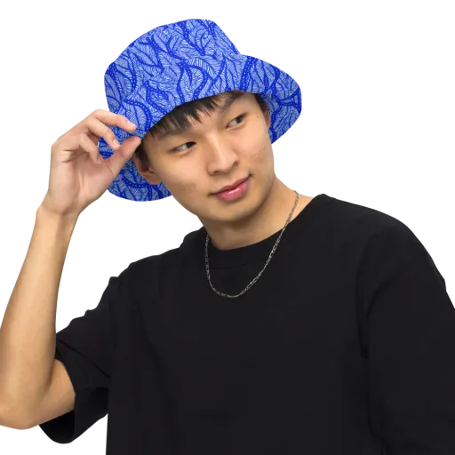 Bluevine Reverie on a Reversible Bucket Hat