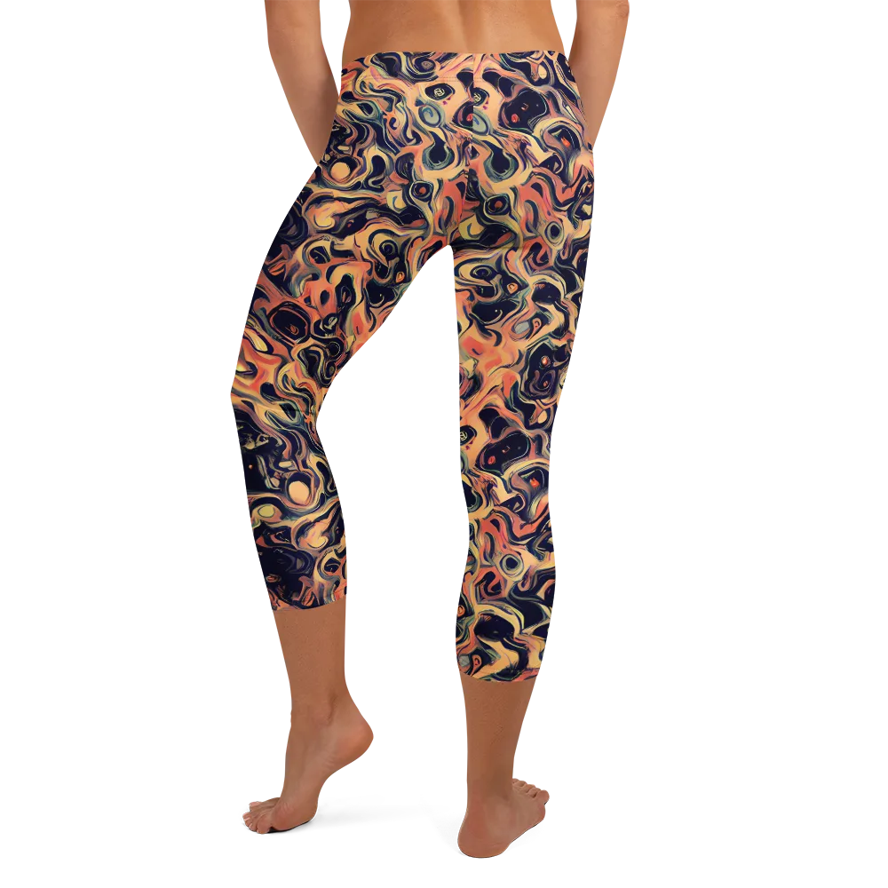 Navy Inferno on Capri Leggings — Back