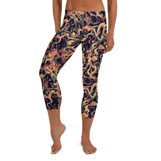 Navy Inferno on a Capri Leggings