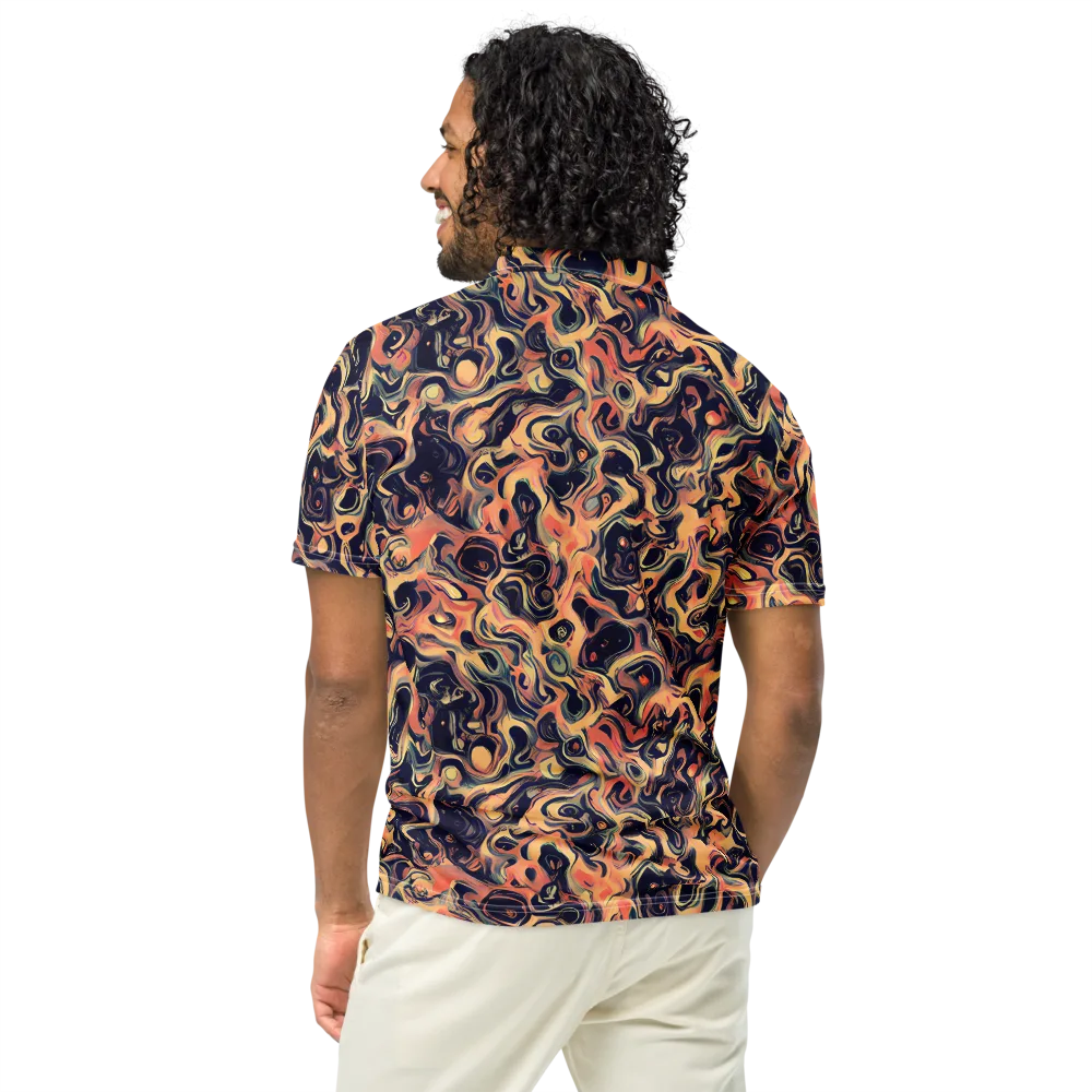 Navy Inferno on Men's Slim Fit Polo Shirt — Back