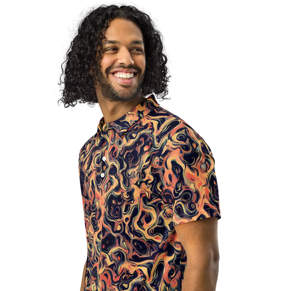 Navy Inferno on Men's Slim Fit Polo Shirt — Left Front