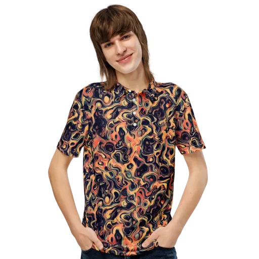 Navy Inferno on a Men's Slim Fit Polo Shirt