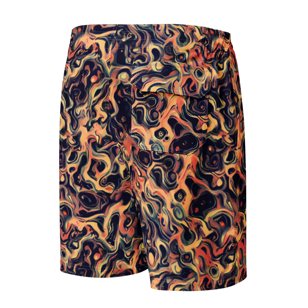 Navy Inferno on Men's Board Shorts — Back