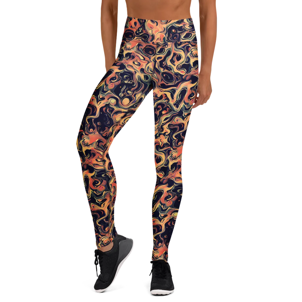 Navy Inferno on Yoga Leggings — Front