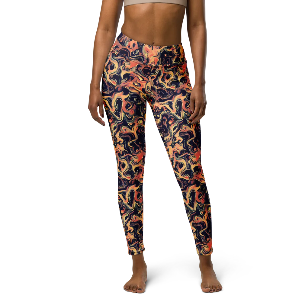 Navy Inferno on Yoga Leggings — Front