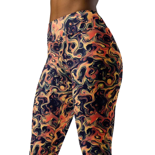 Navy Inferno on a Yoga Leggings