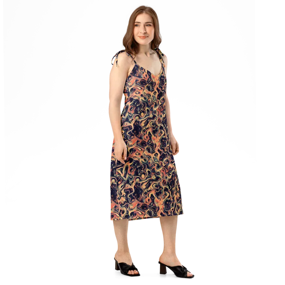 Navy Inferno on Slip Dress — Right Front