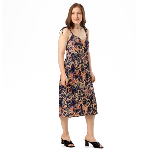 Navy Inferno on a Slip Dress