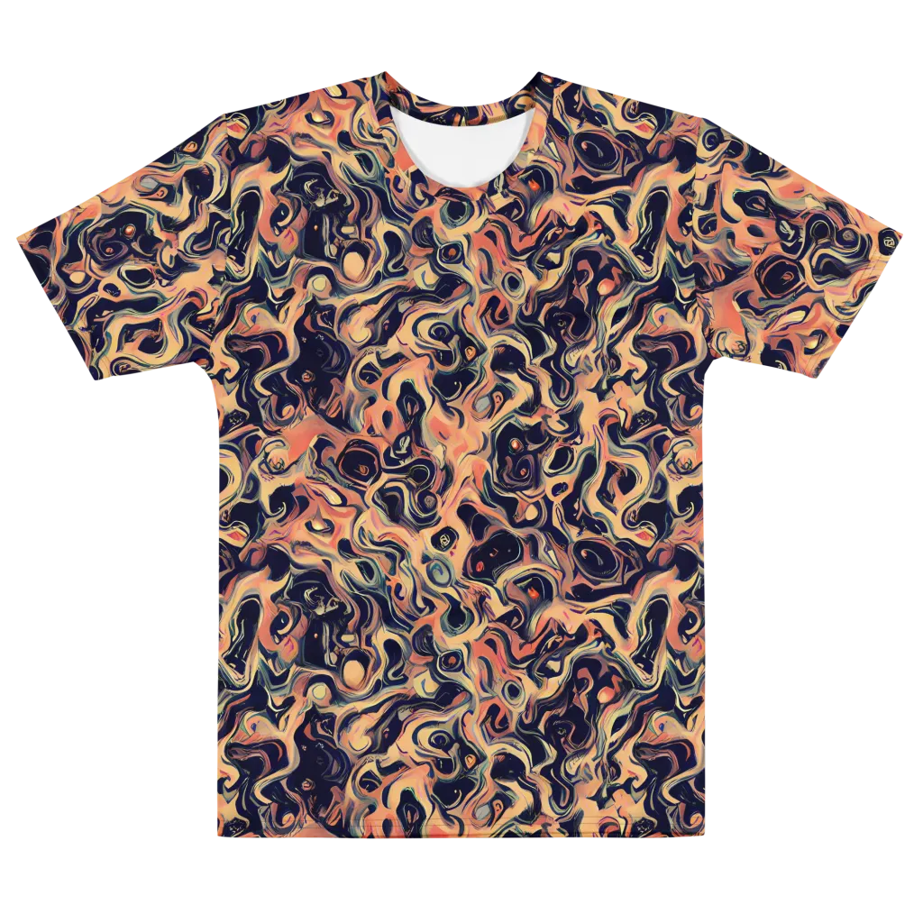 Navy Inferno on Men's Cotton Crew Neck T-Shirt — Front