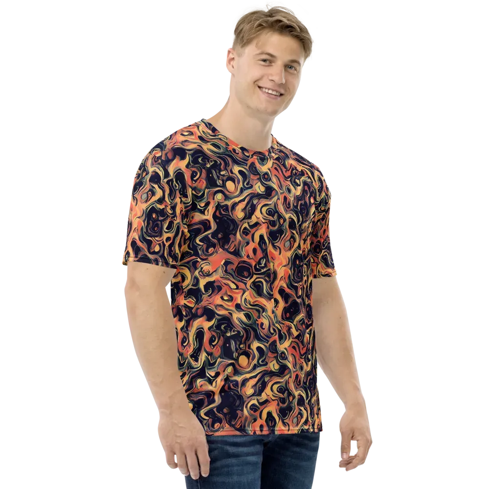 Navy Inferno on Men's Crew Neck T-Shirt — Right