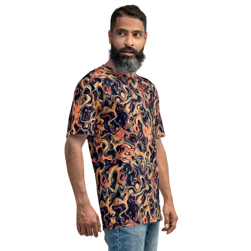Navy Inferno on Men's Crew Neck T-Shirt — Right