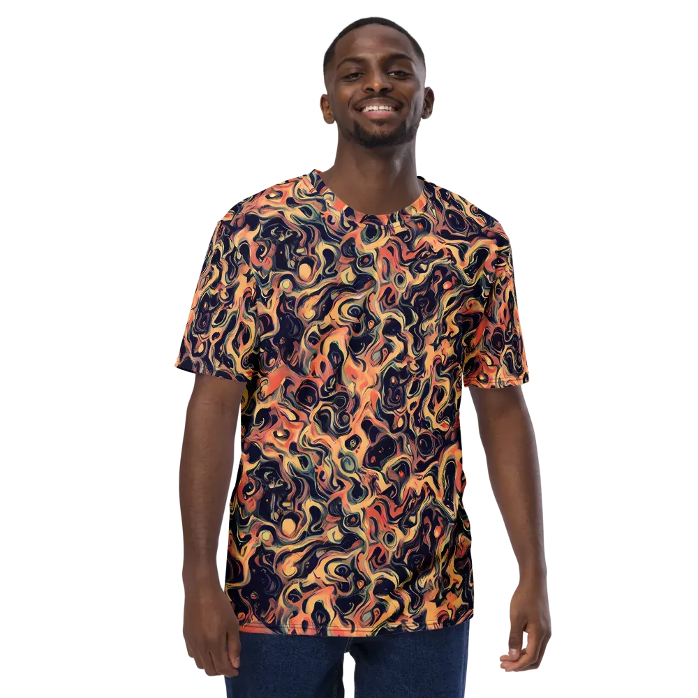 Navy Inferno on Men's Crew Neck T-Shirt — Front