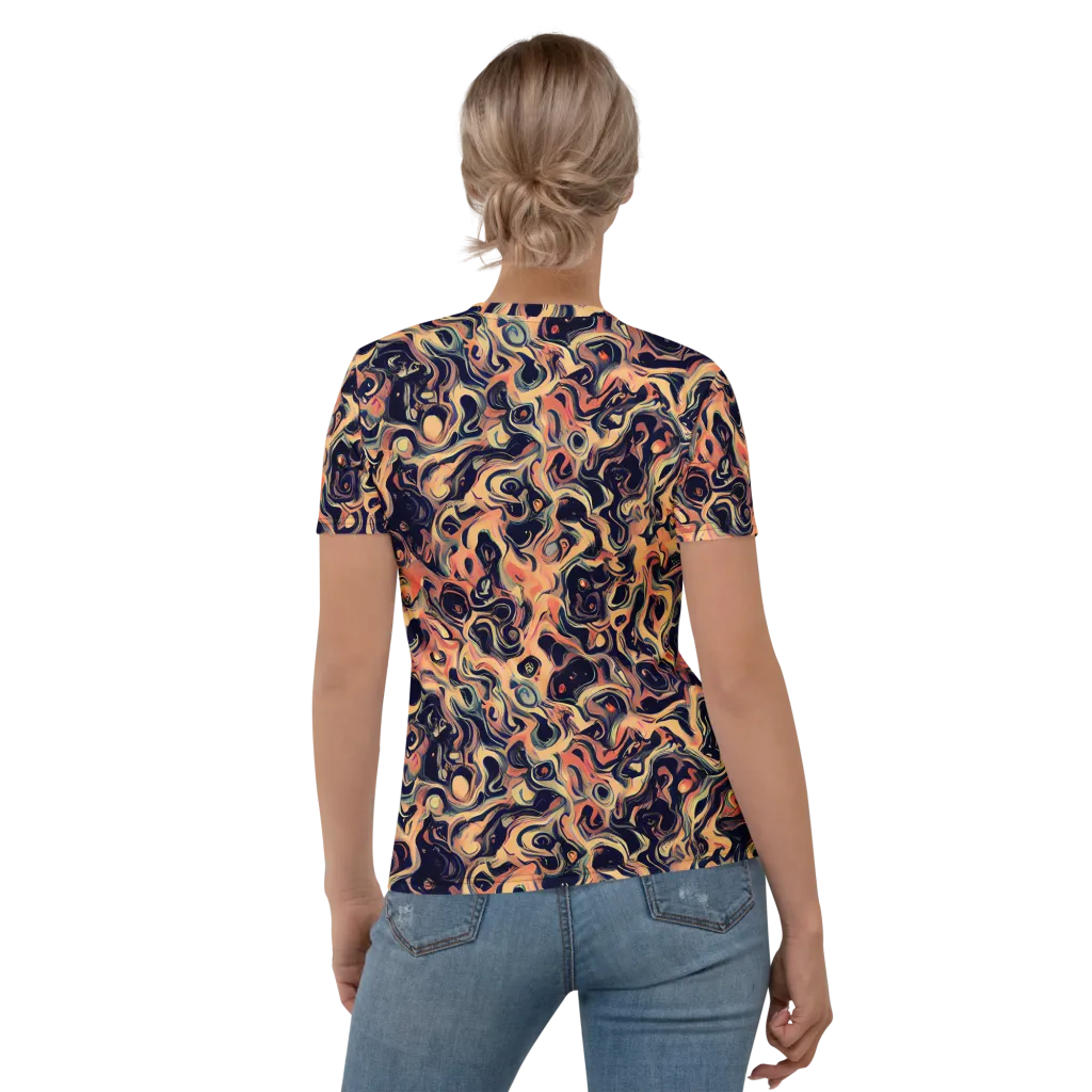 Navy Inferno on Women's Crew Neck T-Shirt — Back