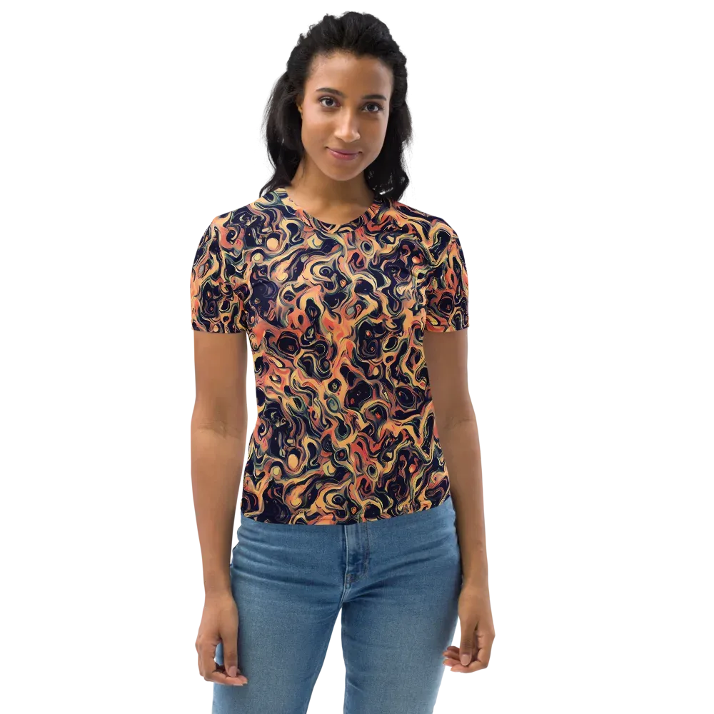 Navy Inferno on Women's Crew Neck T-Shirt — Front