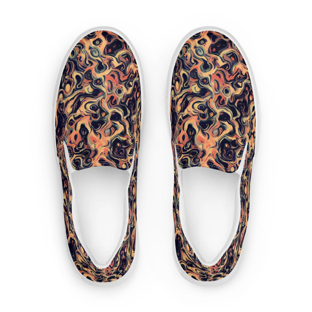 Navy Inferno on Men's Slip-On Canvas Shoes — Front