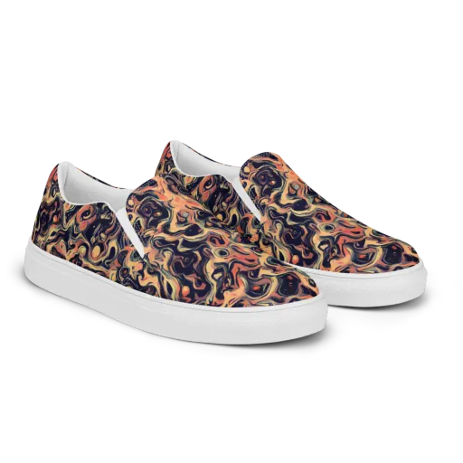 Navy Inferno on a Men's Slip-On Canvas Shoes