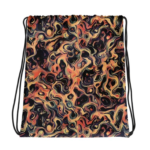 Navy Inferno on a Drawstring Bag