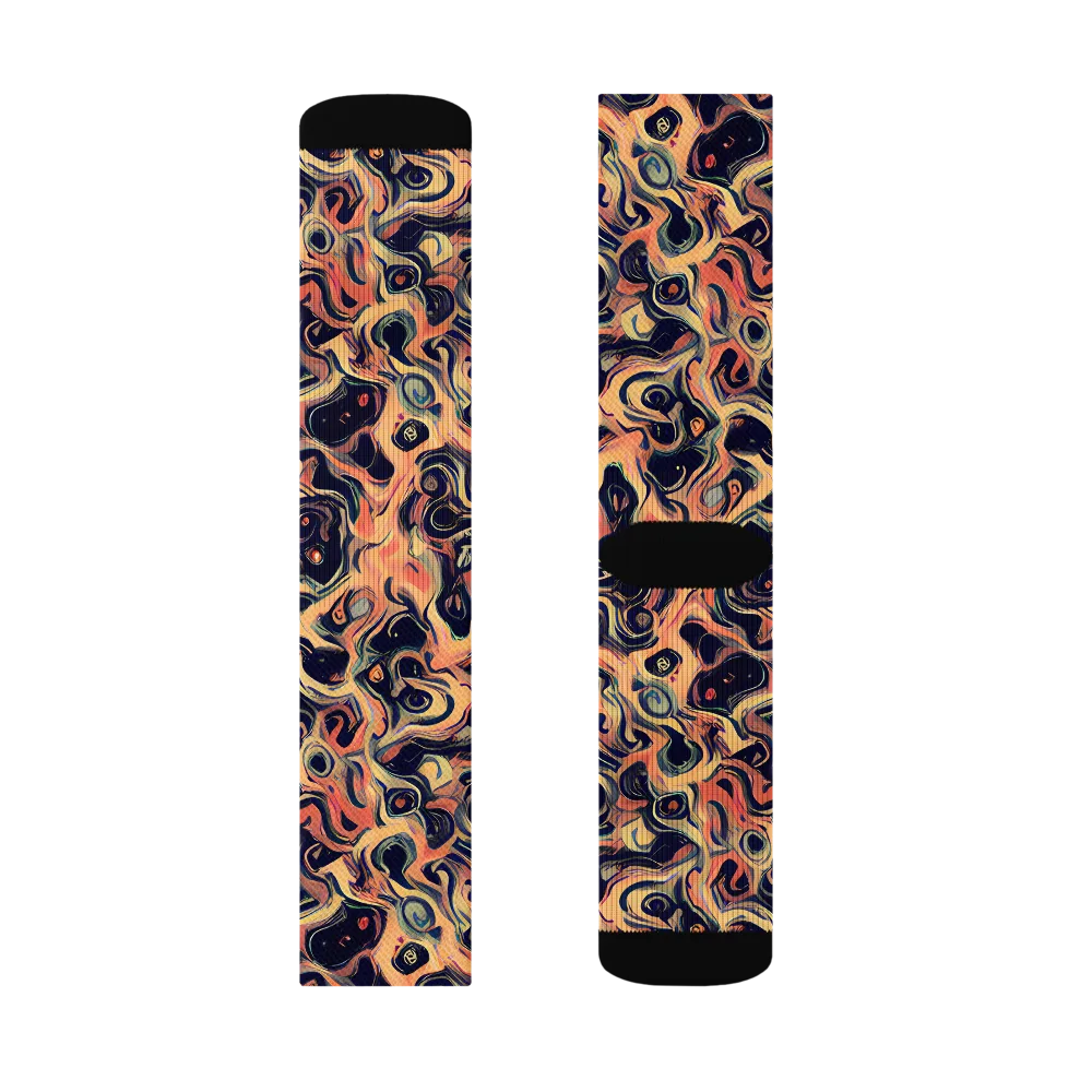 Navy Inferno on Socks — Left Sock