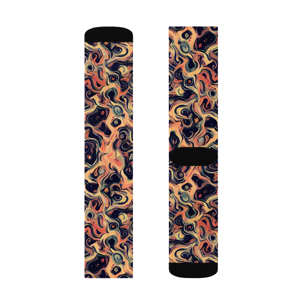 Navy Inferno on Socks — Right Sock