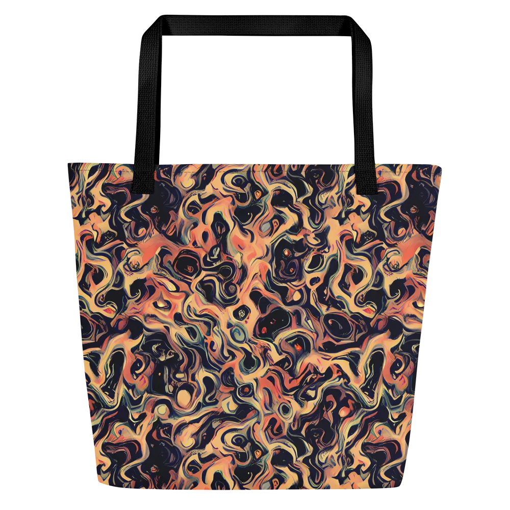 Navy Inferno on Large Tote Bag W/ Pocket — Front