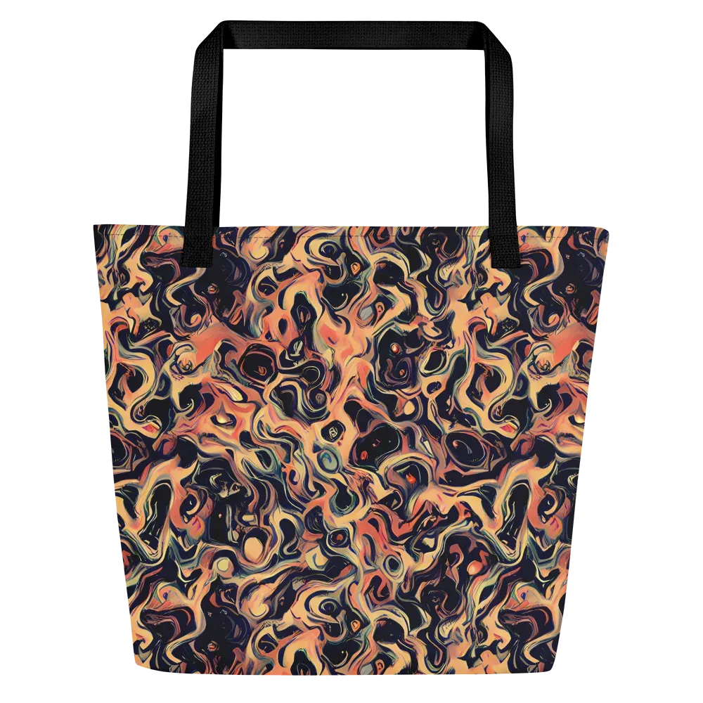 Navy Inferno on Large Tote Bag W/ Pocket — Front