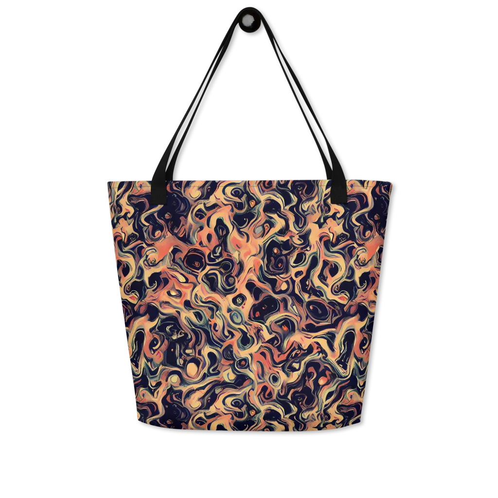 Navy Inferno on Large Tote Bag W/ Pocket — Front