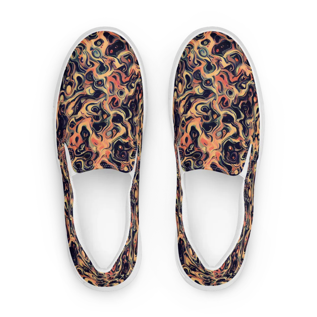 Navy Inferno on Women's Slip-On Canvas Shoes — Front