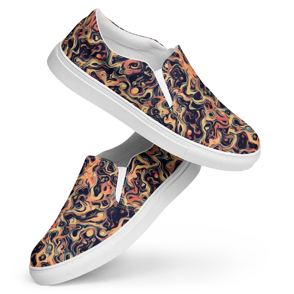 Navy Inferno on Women's Slip-On Canvas Shoes — Front