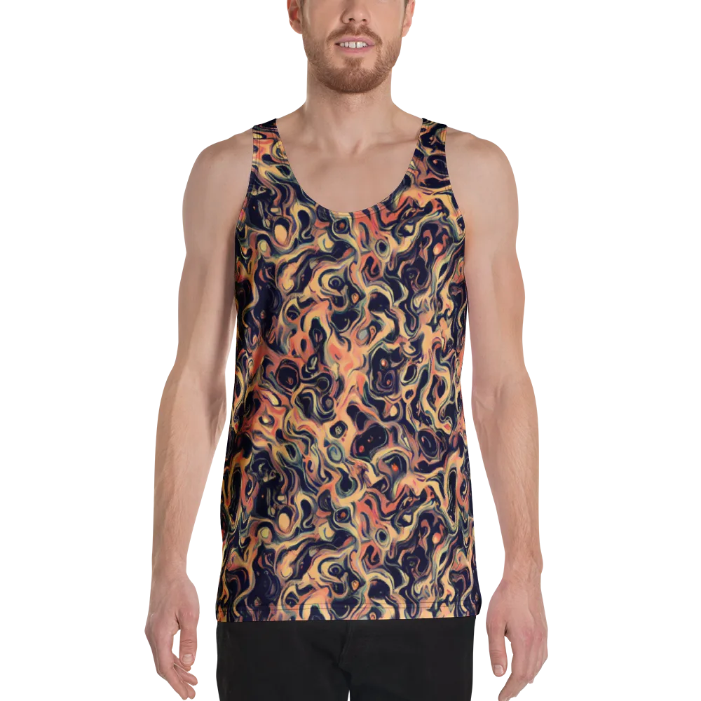 Navy Inferno on Men's Tank Top — Front
