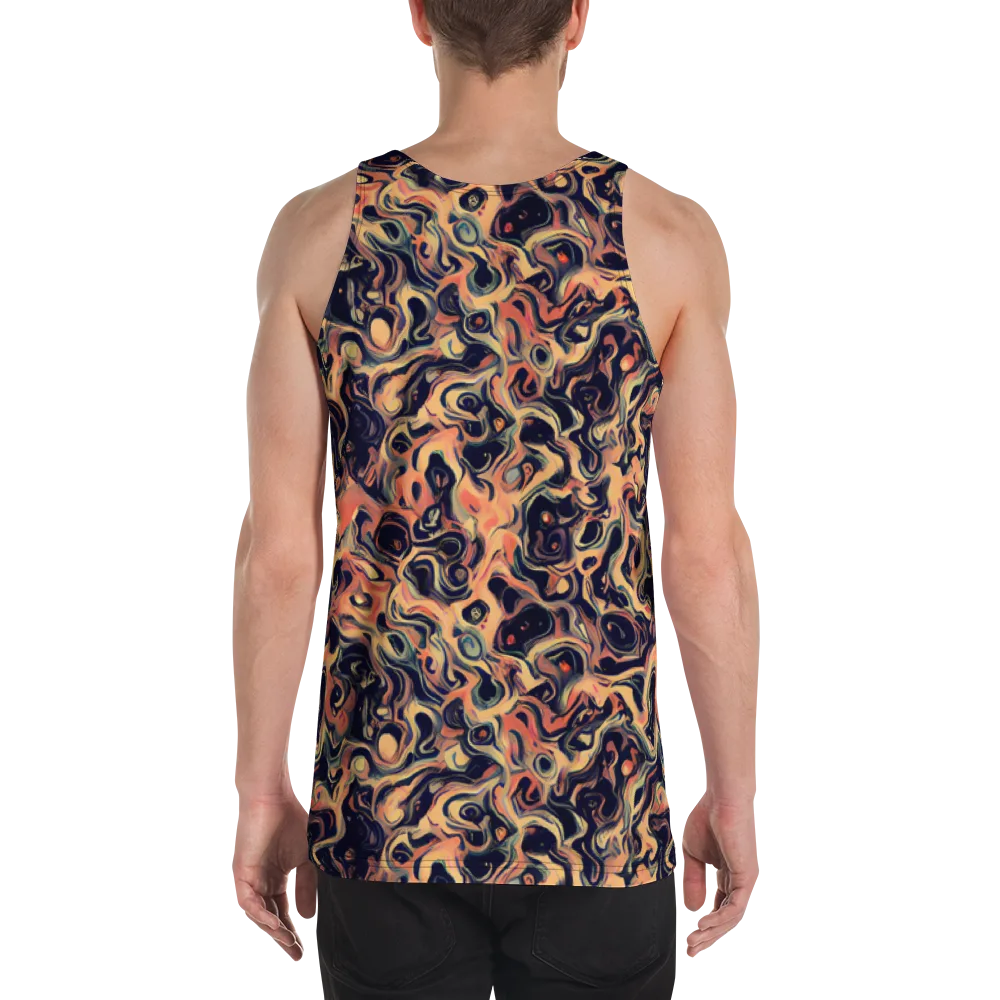 Navy Inferno on Men's Tank Top — Back
