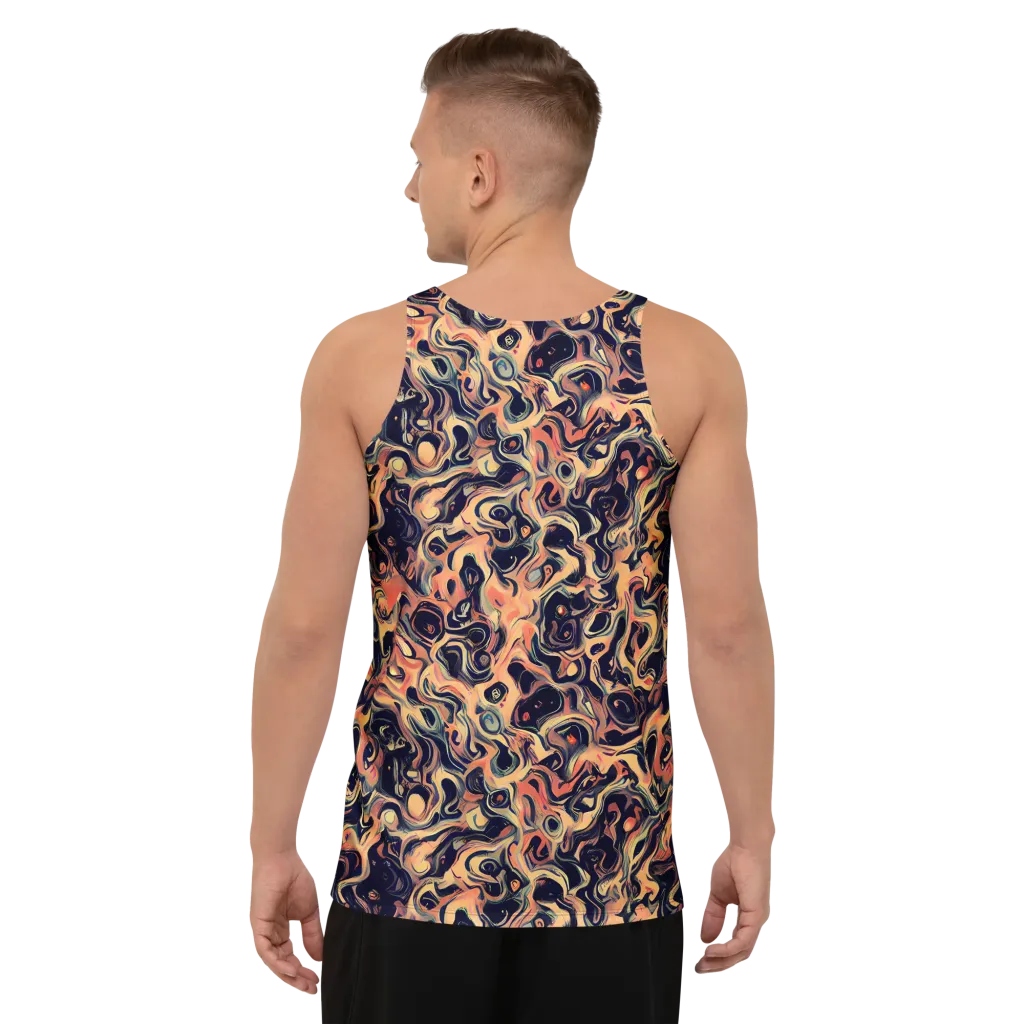Navy Inferno on Men's Tank Top — Back