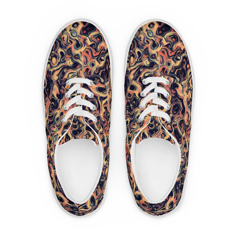 Navy Inferno on Men's Lace-Up Canvas Shoes — Front