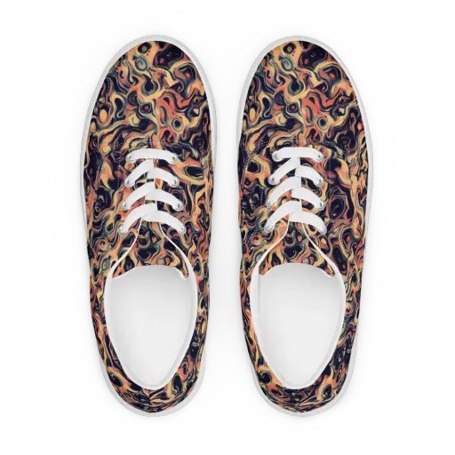 Navy Inferno on a Men's Lace-Up Canvas Shoes