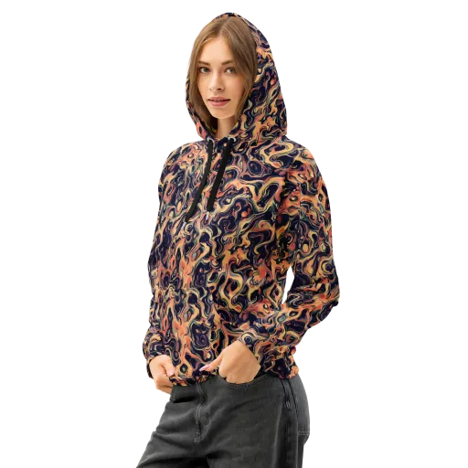 Navy Inferno on a Cotton Hoodie