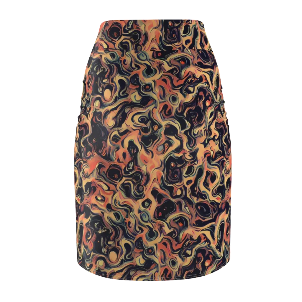 Navy Inferno on Pencil Skirt — Back