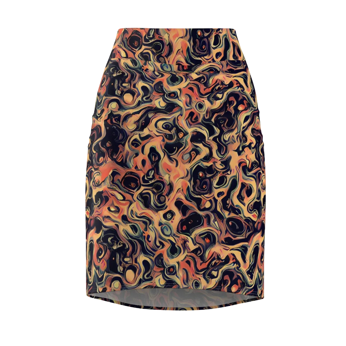 Navy Inferno on Pencil Skirt — Front