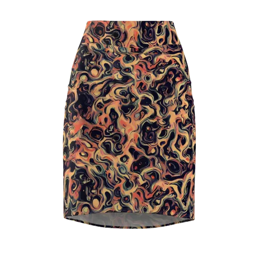 Navy Inferno on a Pencil Skirt