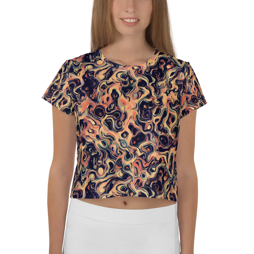 Navy Inferno on Crop Tee — Front