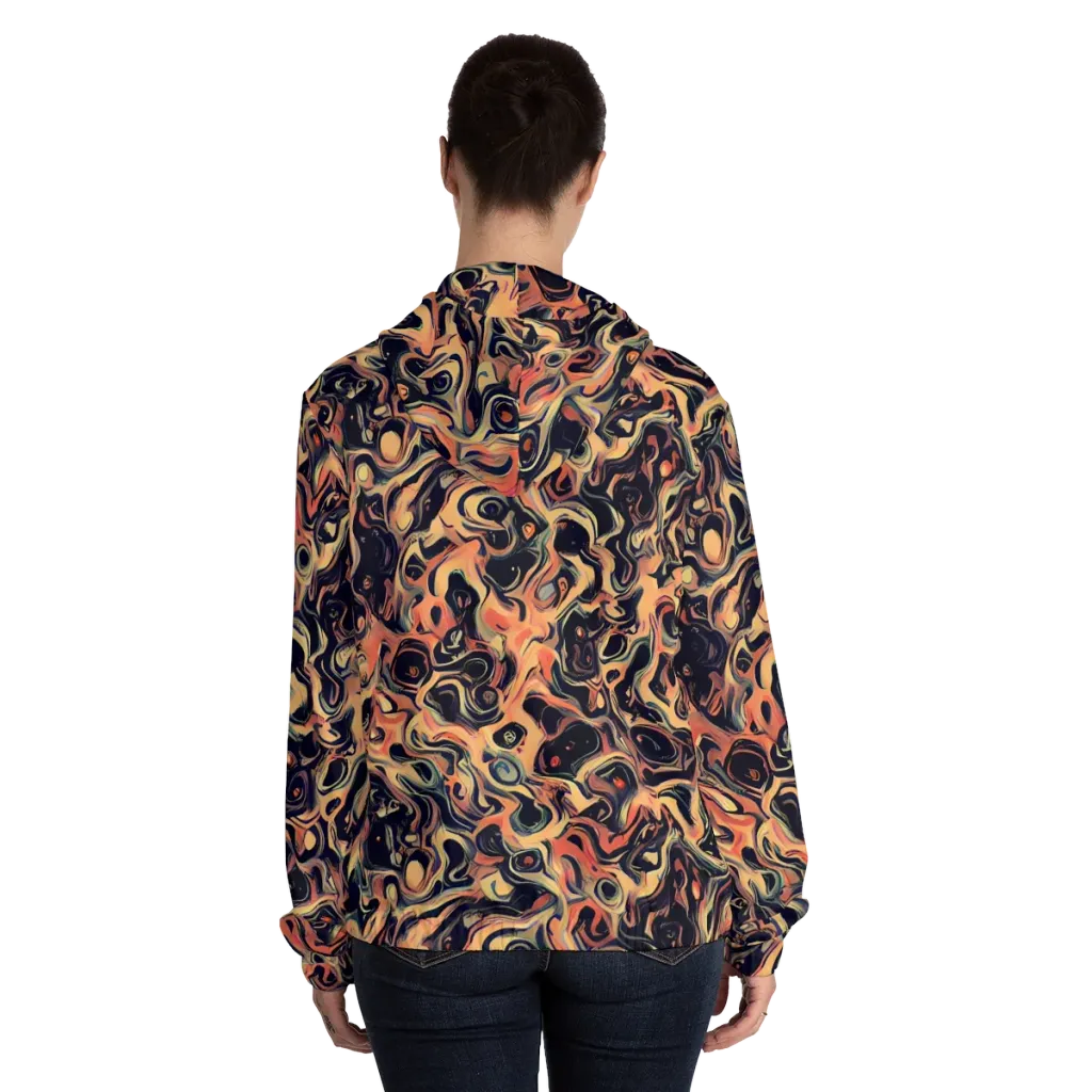 Navy Inferno on Women's Full-Zip Hoodie — Back On Person