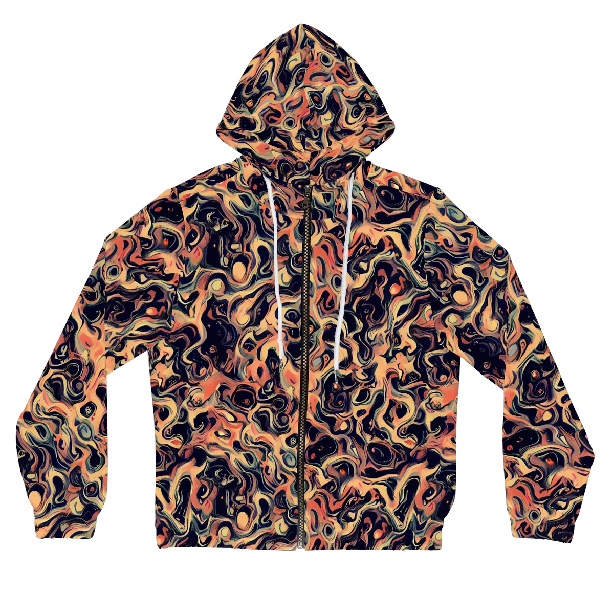Navy Inferno on Women's Full-Zip Hoodie — Front