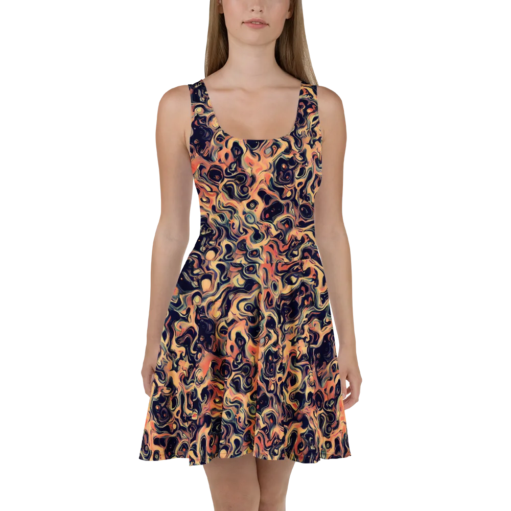 Navy Inferno on Skater Dress — Front