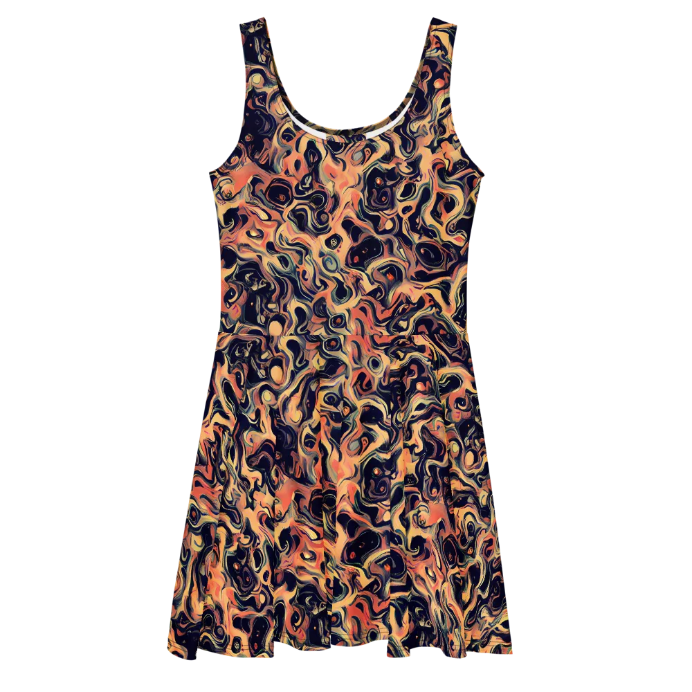 Navy Inferno on Skater Dress — Front