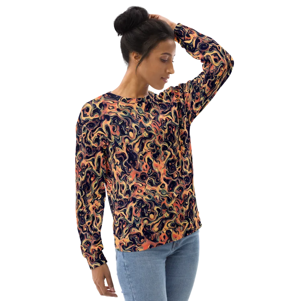 Navy Inferno on Sweatshirt — Right Front