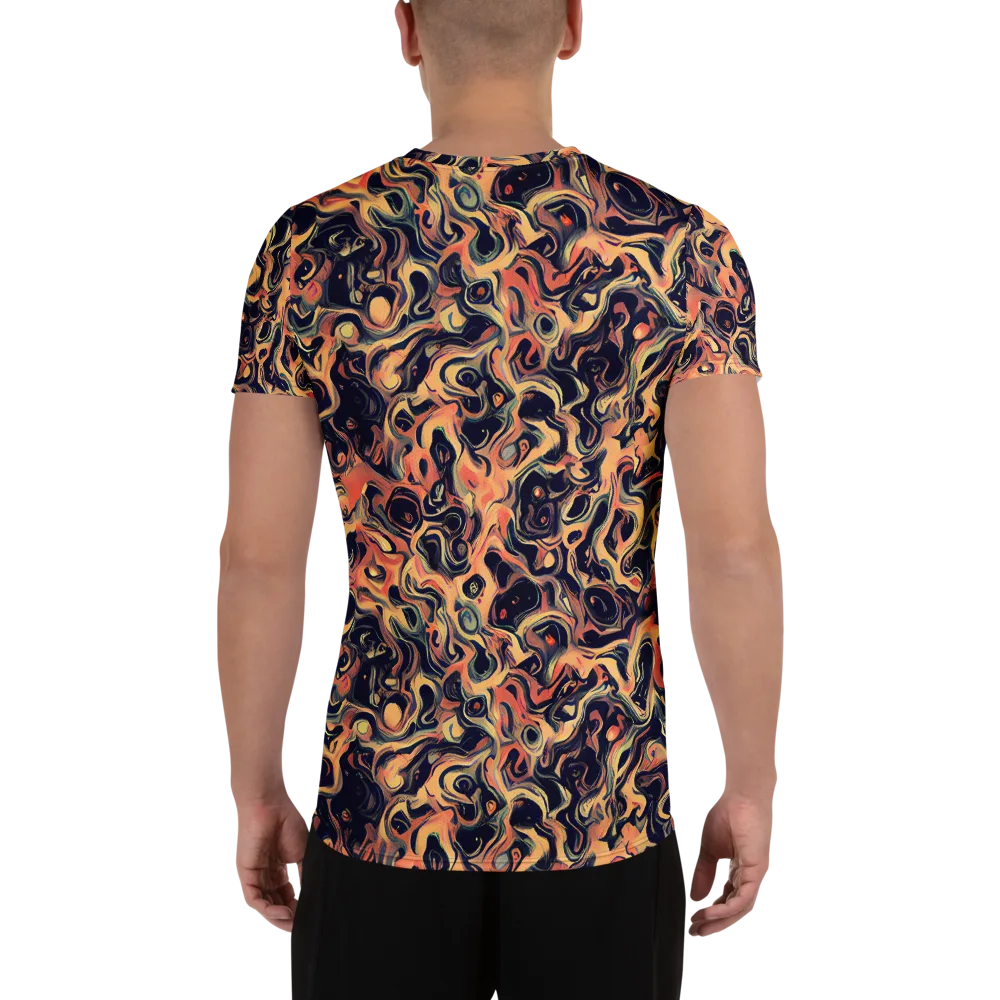Navy Inferno on Men's Athletic T-Shirt — Back