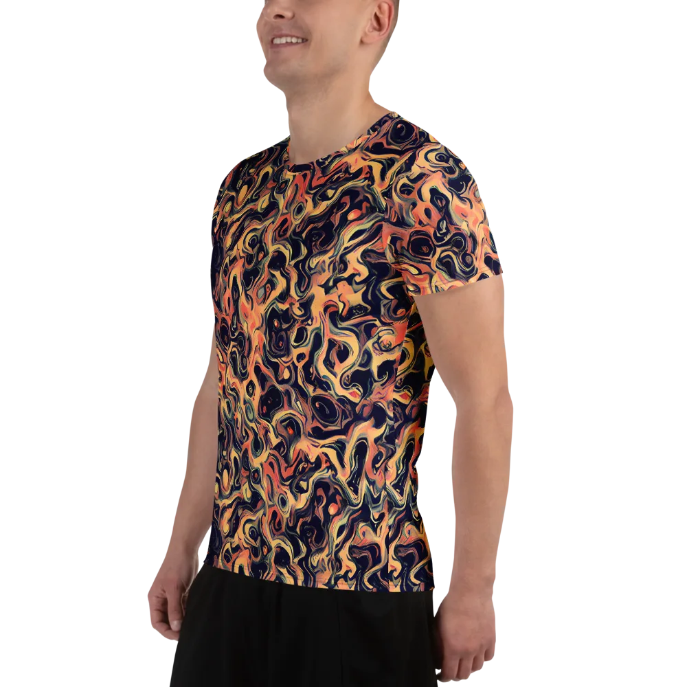 Navy Inferno on Men's Athletic T-Shirt — Left