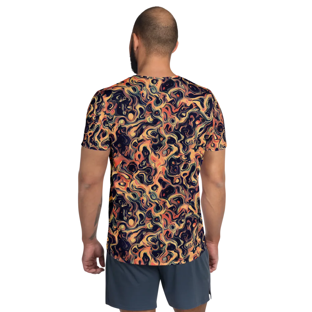 Navy Inferno on Men's Athletic T-Shirt — Back