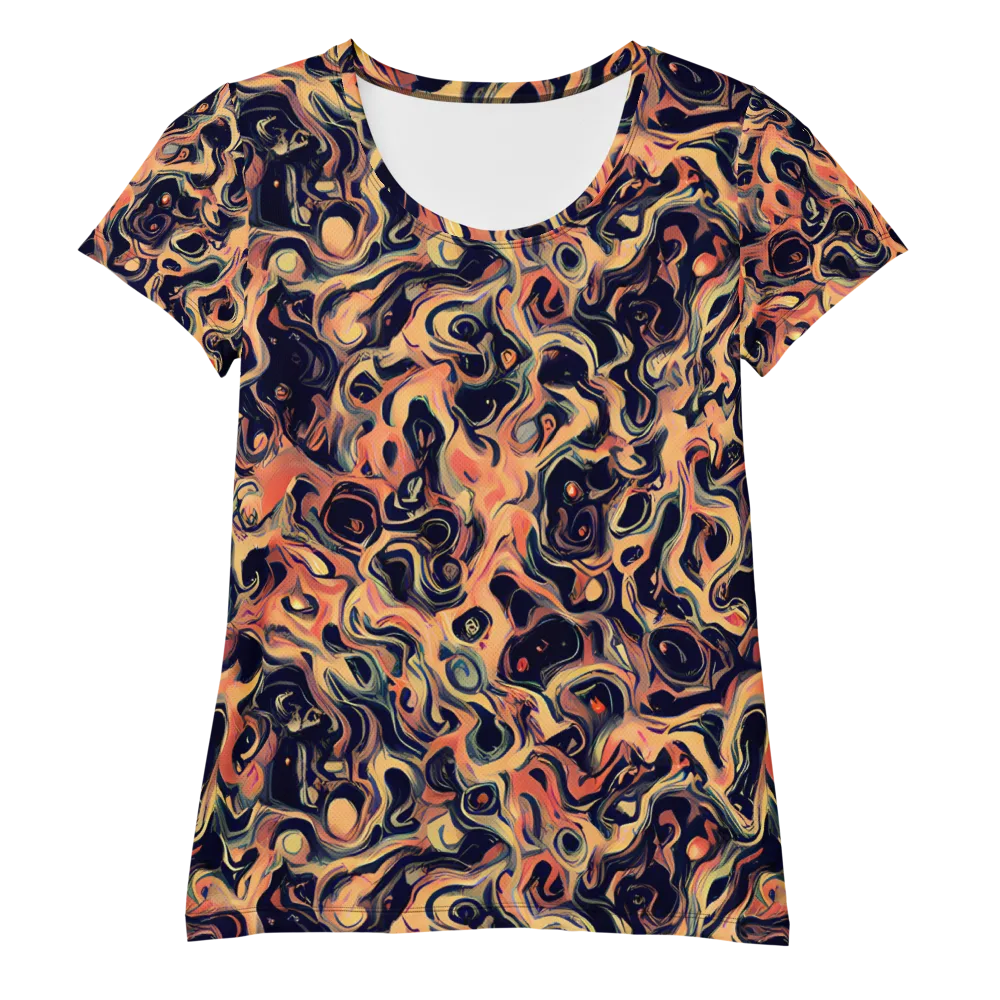 Navy Inferno on Women's Athletic T-Shirt — Front