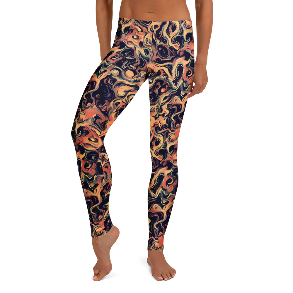 Navy Inferno on Leggings — Front