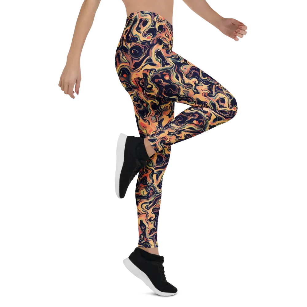 Navy Inferno on Leggings — Right